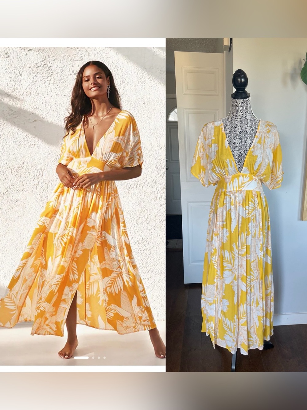 Gorgeous Summery Crinkle Summer Beachy Dress. Double Slit. Stretch Waist. Medium